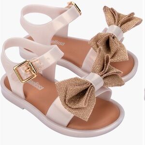 Mini Melissa Kids Sandals with Gold Bows